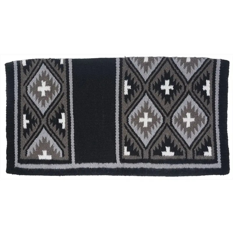 Tough 1 Sequoyah Navajo Wool Saddle Blanket- Black/Grey 1