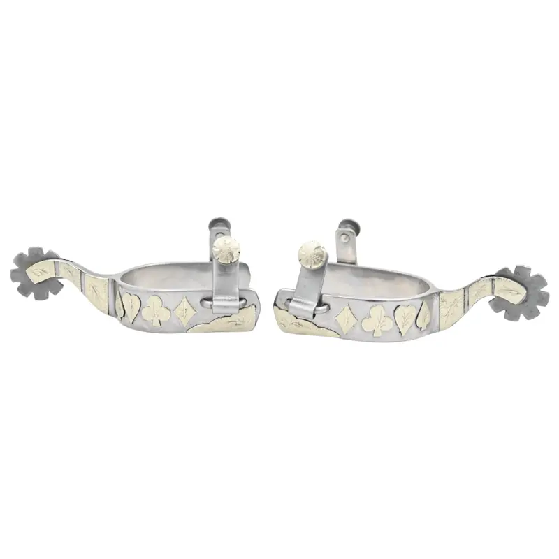Tough 1 Sweet Iron Spurs With Poker Suits Design 1