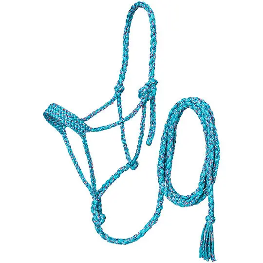 Tough 1 Turquoise/Multicolored Mule Tape Halter With 10' Lead Rope 1