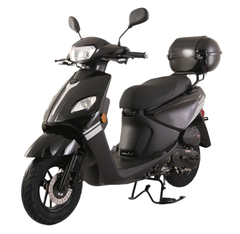 Trailmaster Flash 50Cc Street Scooter, Cvt Automatic, Led Lights, Rear Trunk Included, Ships Fully Assembled 3