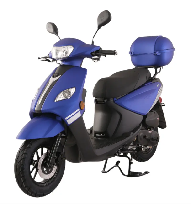 Trailmaster Flash 50Cc Street Scooter, Cvt Automatic, Led Lights, Rear Trunk Included, Ships Fully Assembled 3