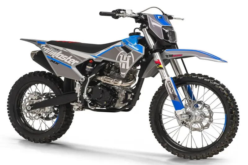 Trailmaster Mx250 Dirt Bike, 5-Speed Manual, Electric Start, Dual Disc Brakes, (21/18) Wheels 2