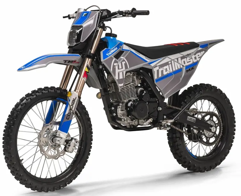 Trailmaster Mx250-Pro Dirt Bike, 5-Speed Manual, Dual Disc Brakes, Electric Start (21/18) Wheels 1