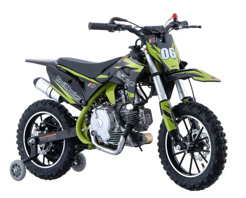 Trailmaster Tm06 60Cc Gas Dirt Bike, With Electric Start, Automatic, Training Wheels Included, Ages 6-9 1