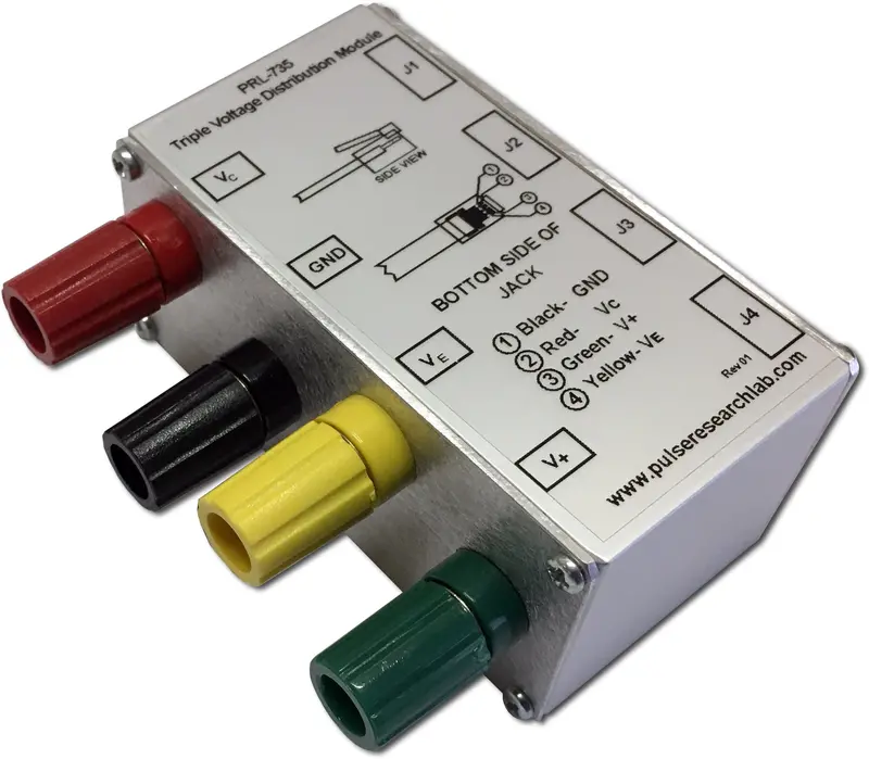 Triple Voltage Distribution Module W/4 Modular I/O Jacks & 4 Binding Posts 1