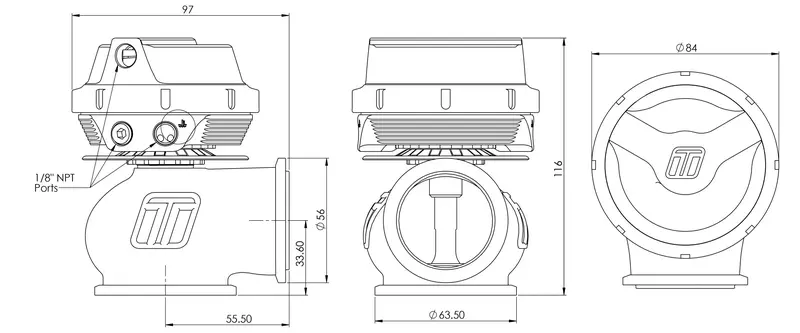 Turbosmart Wg45 Gen V Hyper-Gate 45 14Psi Black 2