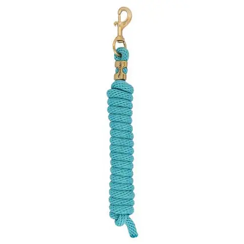 Turquoise Weaver Leather Poly Lead Rope With A Solid Brass Snap 1