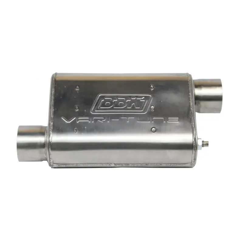 Universal 2-3/4 Varitune Adjustable Muffler Double Offset (439 Stainless). 1