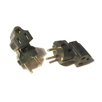 Us Nema 5-15P (3 Pin) To European Schuko 90 Deg. Cryogenically Treated Adapter - Each 1
