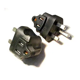 Us Nema 5-15P (3 Pin) To Uk Bs1363 90 Deg. Cryogenically Treated Adapter - Each 1
