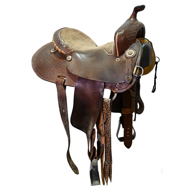 Used 13" Ed & Martha Wright Barrel Racing Saddle 1