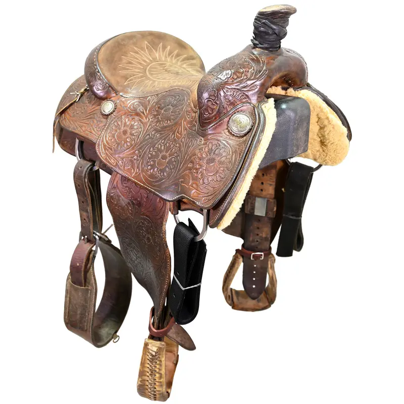 Used 14.5" John David Rule National Saddlery Roping Saddle 1
