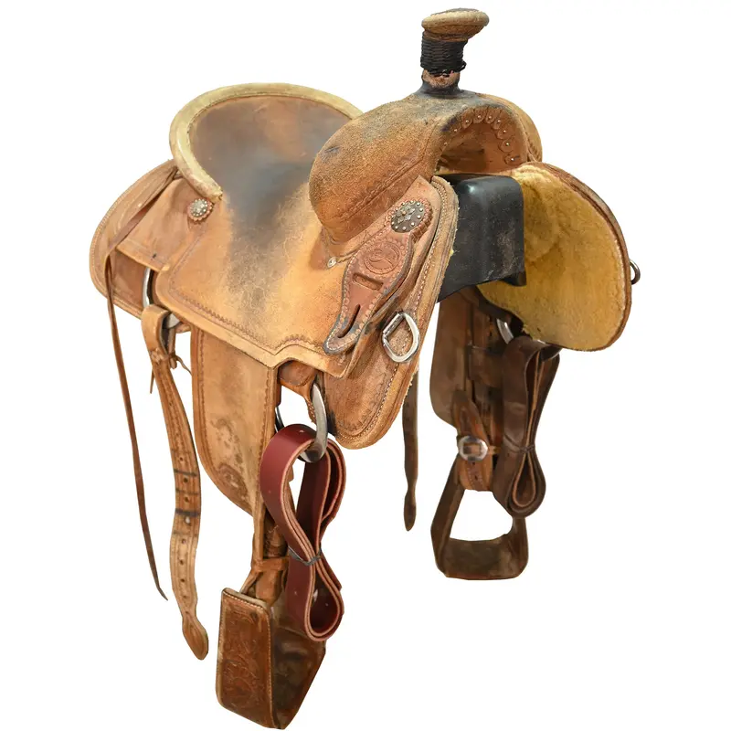 Used 14.5" Teskey's Patrick Smith Team Roping Saddle 1