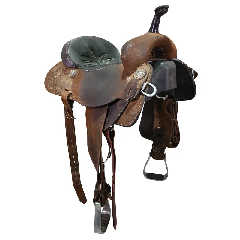 Used 14" Double J Pro Barrel Racing Saddle 1