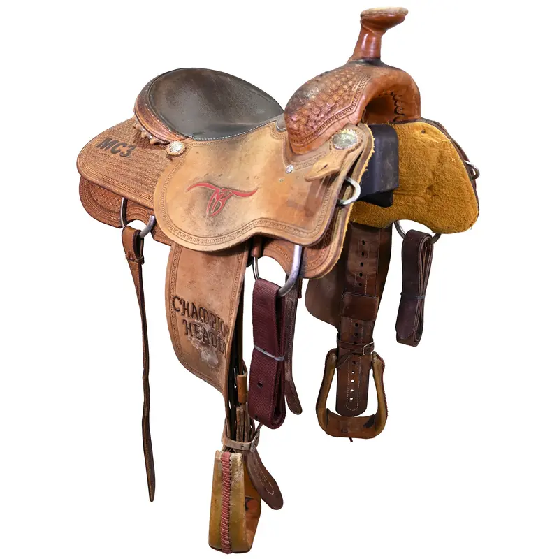Used 15.5" Coolhorse Trophy Team Roping Saddle 1