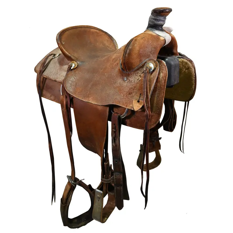 Used 15.5" Mike Terry Ranch Roping Saddle 1