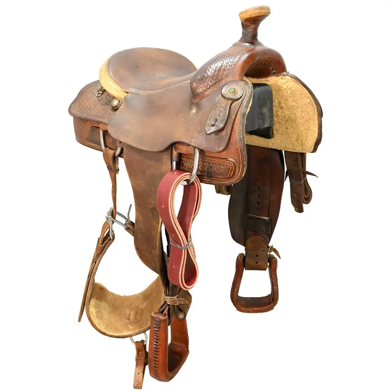 Used 15" Brad Mcclellan Roping Saddle 1