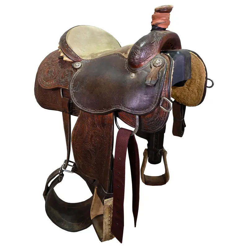Used 15" Cactus Team Roping Saddle 1