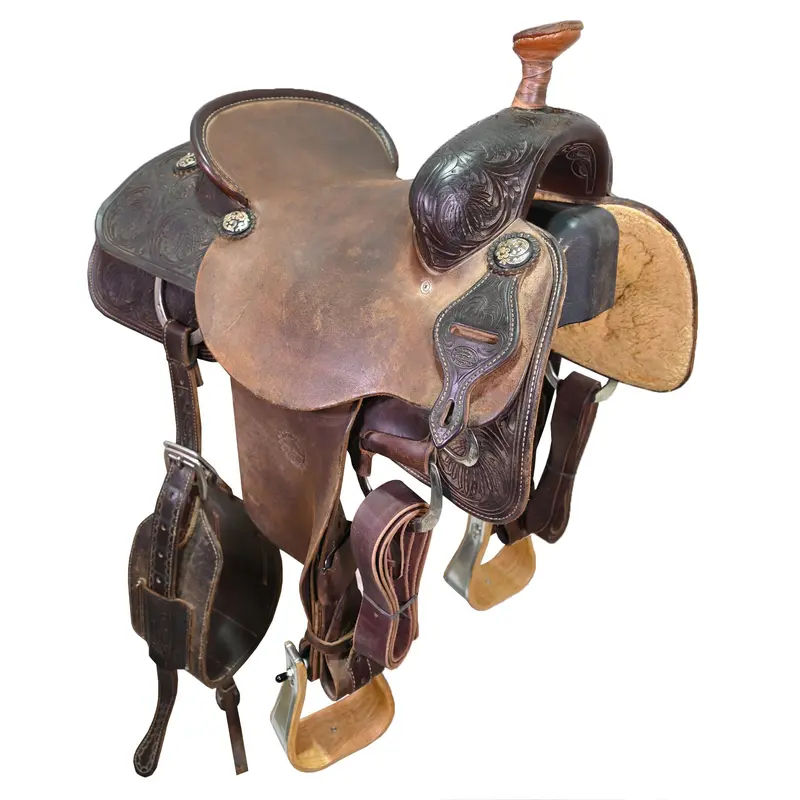 Used 15" Jeff Smith Team Roping Saddle 1