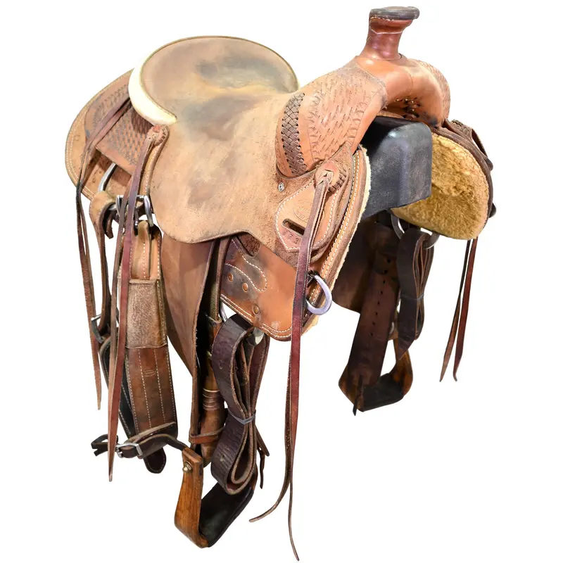 Used 16.5" Dw Dixon Ranch Roping Saddle 1