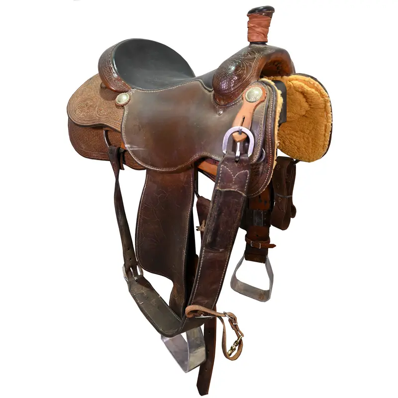 Used 16" Cactus Clay O'brien Cooper Team Roping Saddle 1