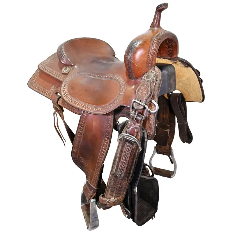 Used 17.5" Joey Jemison Cutting Saddle 1