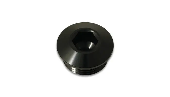 Vibrant Aluminum -10An Orb Slimline Port Plug W/ O-Ring - Anodized Black 1