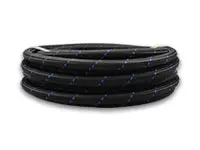 Vibrant Performance 10Ft Roll Of Black Blue Nylon Braided Flex Hose; An Size: -8; Hose Id: 0.44"; 11968B 1