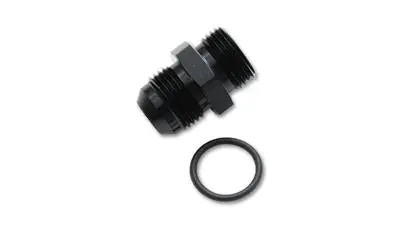 Vibrant Performance 16823 Adapter Fitting; Fabrication Components; -4An Male Flare To 3/4-16 Inch Thread Male (-8An Straight Cut); Andodized; Black; Aluminum; Single; With O-Ring 1