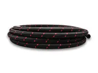 Vibrant Performance 2Ft Roll Of Black Red Nylon Braided Flex Hose; An Size: -6; Hose Id: 0.34"; 11956R 1