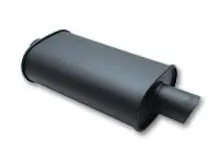 Vibrant Performance Streetpower Flat Black Oval Muffler; Inlet I.D. 2.25" (57.2Mm); Tip O.D. 3.00" (76.2Mm) 1145 1
