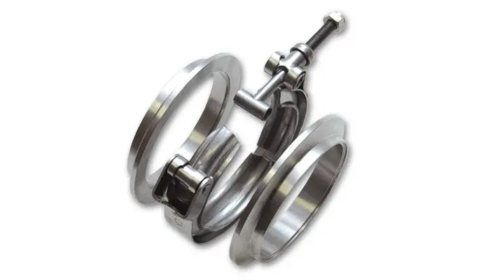 Vibrant T304 Ss V-Band Flange Assembly For 3.5In O.D. Tubing Incl 2 V-Band Flanges & 1 V-Band Clamp 1
