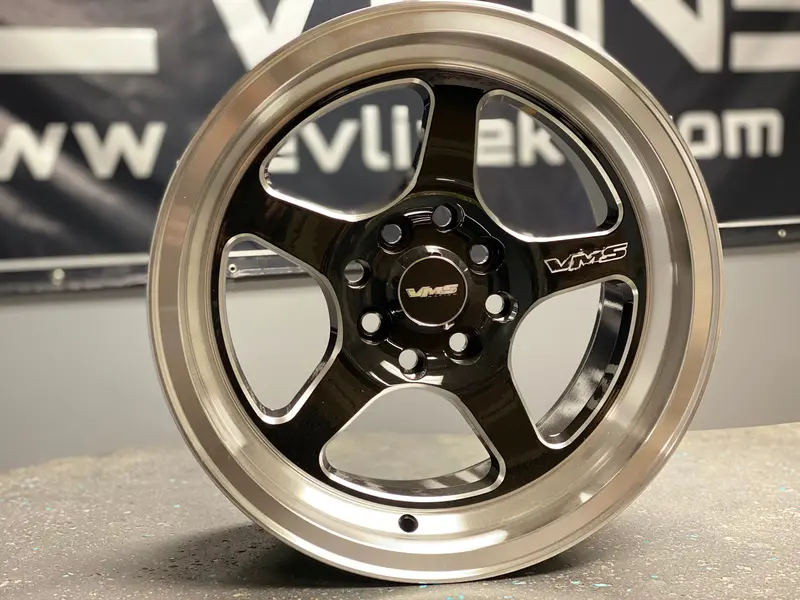 Vms Racing Mohawk Wheel 15X8 4X100 / 4X114.3 +20 Offset Black Milling Finish Vwmk001 1