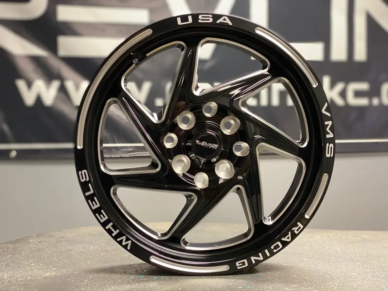 Vms Racing Wheels Typhoon 15X3.5 4X100 / 4X114.3 +20 Offset Black Milling Vwty003 1