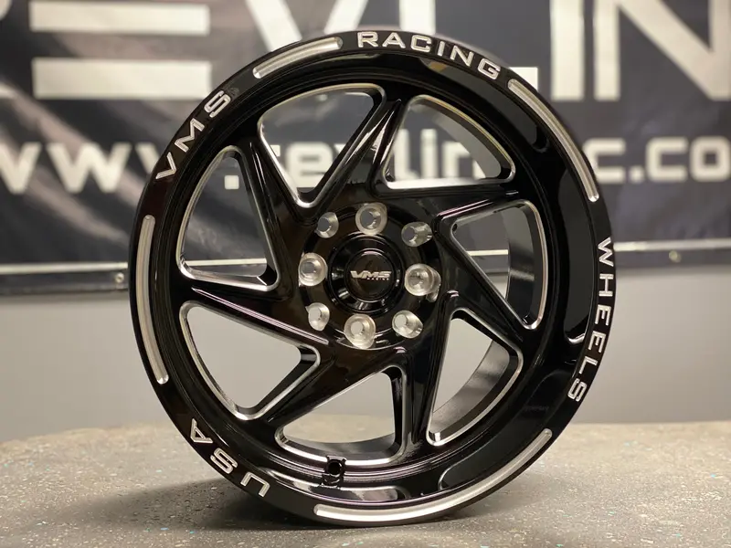 Vms Racing Wheels Typhoon 15X8 4X100 / 4X114.3 +20 Offset Black Milling Vwty001 1