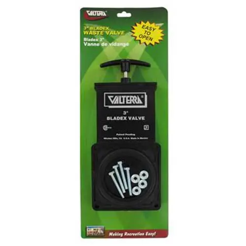 Waste Valve With Plastic Handle Kit, 3" Diameter, For Black And Grey 1