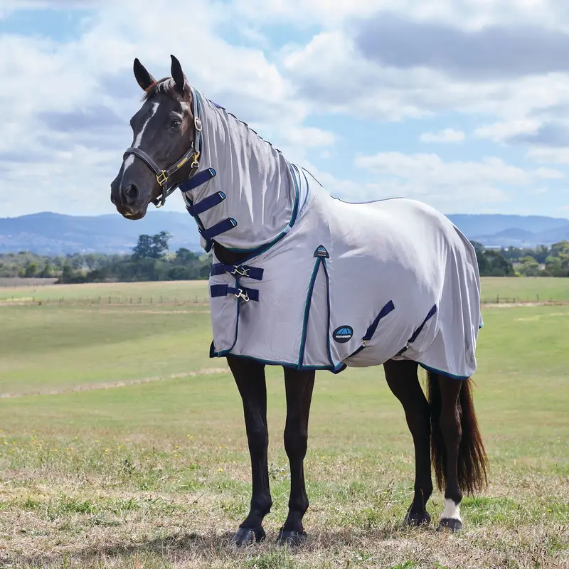 Weatherbeeta Comfitec Zephyr Fly Sheet Combo- Grey/Navy/Forest Green 1