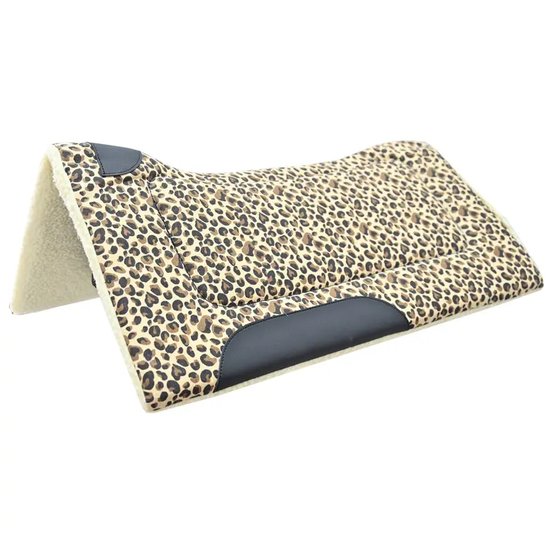 Weaver Leather 1" Pony Contoured Fleece Bottom Leopard Saddle Pad- 23"X23" 1