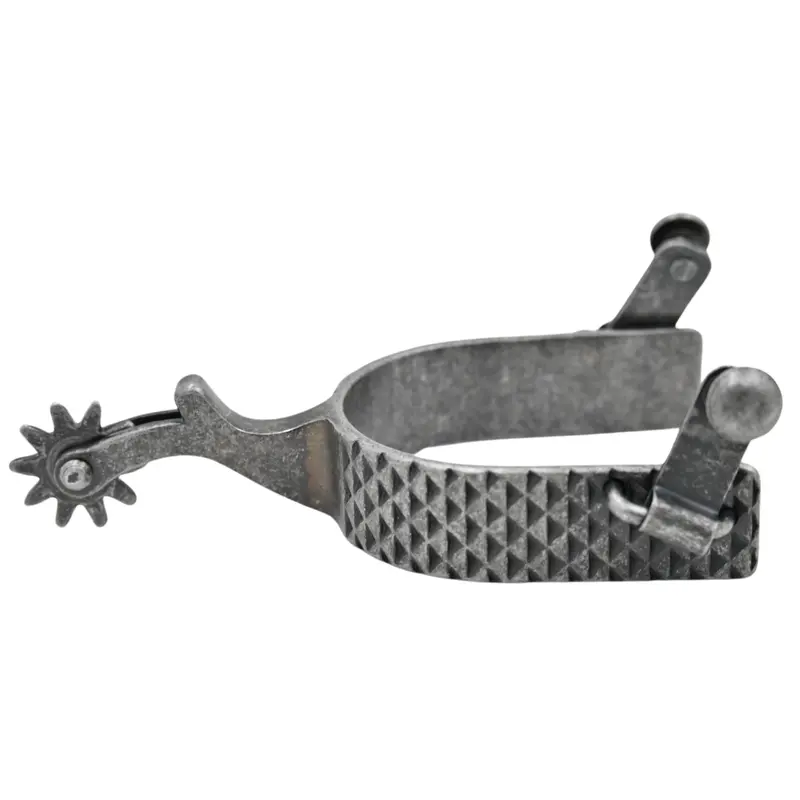Weaver Leather Buffed Black Men's Spurs With Rasp Design 2