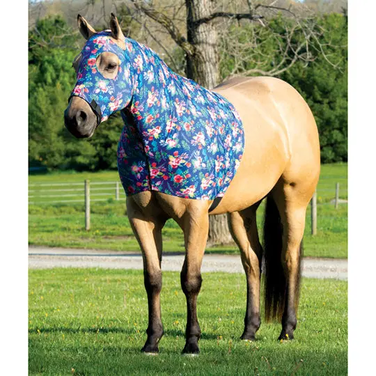 Weaver Leather Equiskinz Lycra Hood W/ Zipper- Floral Watercolor 1