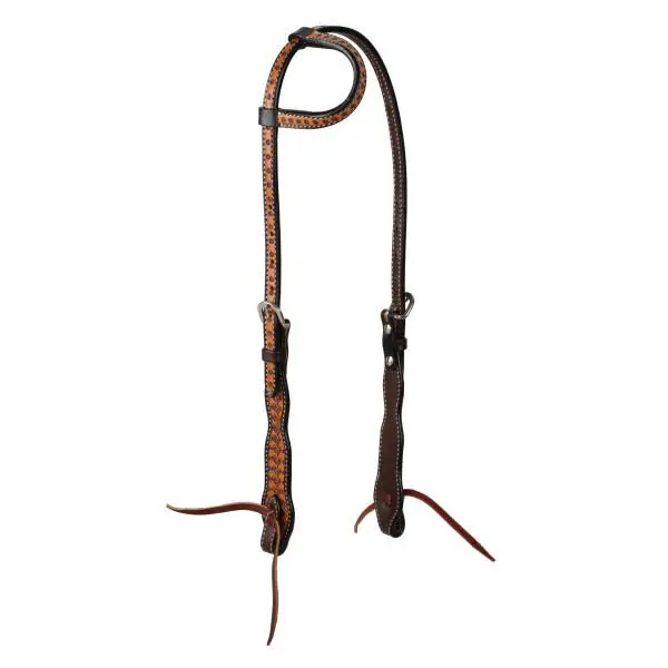 Weaver Leather Floret Tooled Slip Ear Headstall 2