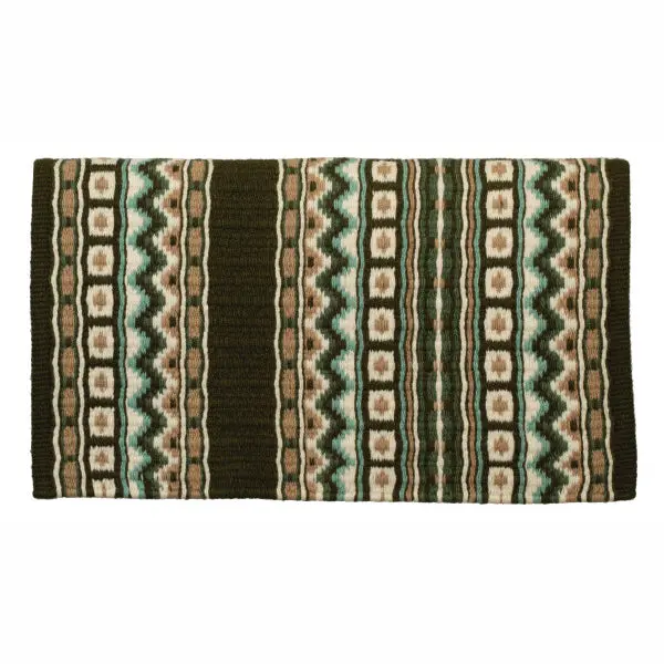 Weaver Leather New Zealand Wool Show Blanket- Olive Green/Sand/Cream 1