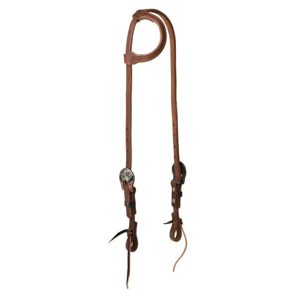 Weaver Leather Protack Slip Ear Headstall W/ Shield Buckles 1