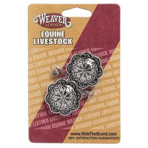 Weaver Leather Small Horse Shoe Brand Conchos With Post 1