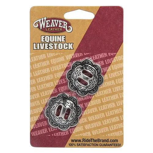 Weaver Leather Small Horse Shoe Brand Conchos With Slots 1/8" X 7/16" 1