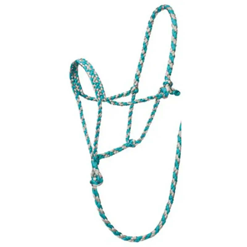 Weaver Leather Turquoise And Grey Braided Rope Halter With 10' Lead 2