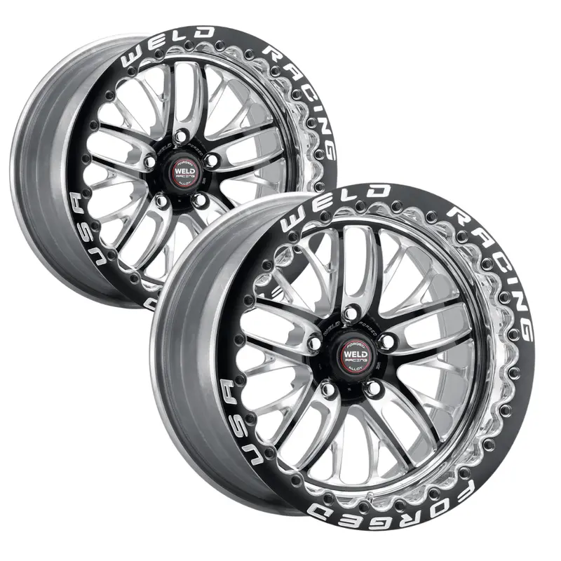 Weld Racing Rt-S S82 17X10 Beadlock Wheels – Black Forged Aluminum, 5X114.3, 7.9” Backspacing (Pair) 1