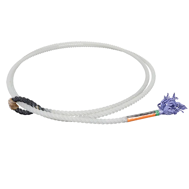 White Rattler Racer Calf Piggin String- Black Eye 1/4" 1