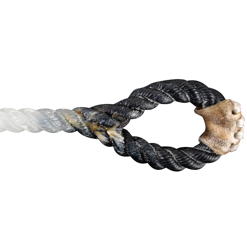 White Rattler Racer Calf Piggin String- Black Eye 1/4" 2