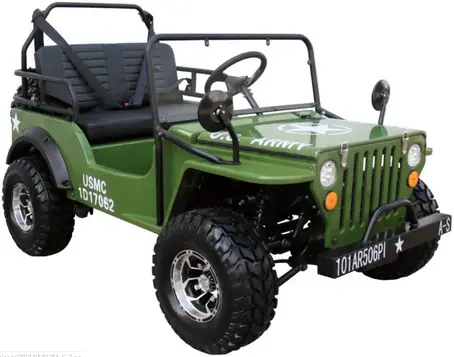 Willys Style Jeep Go Kart, 125Cc Gas Engine, 3-Speed With Reverse 1